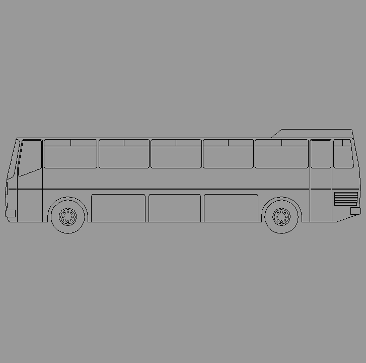 Bloque Autocad Vista de Autobús en Perfil